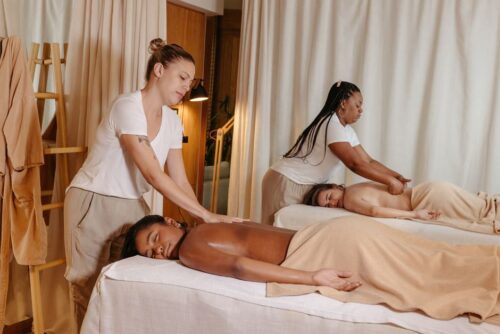 four hand body massage