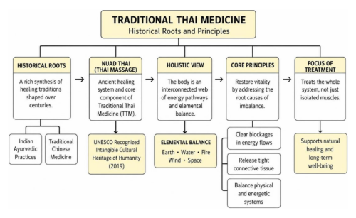 Traditional Thai Medicine historical roots and principles diagram