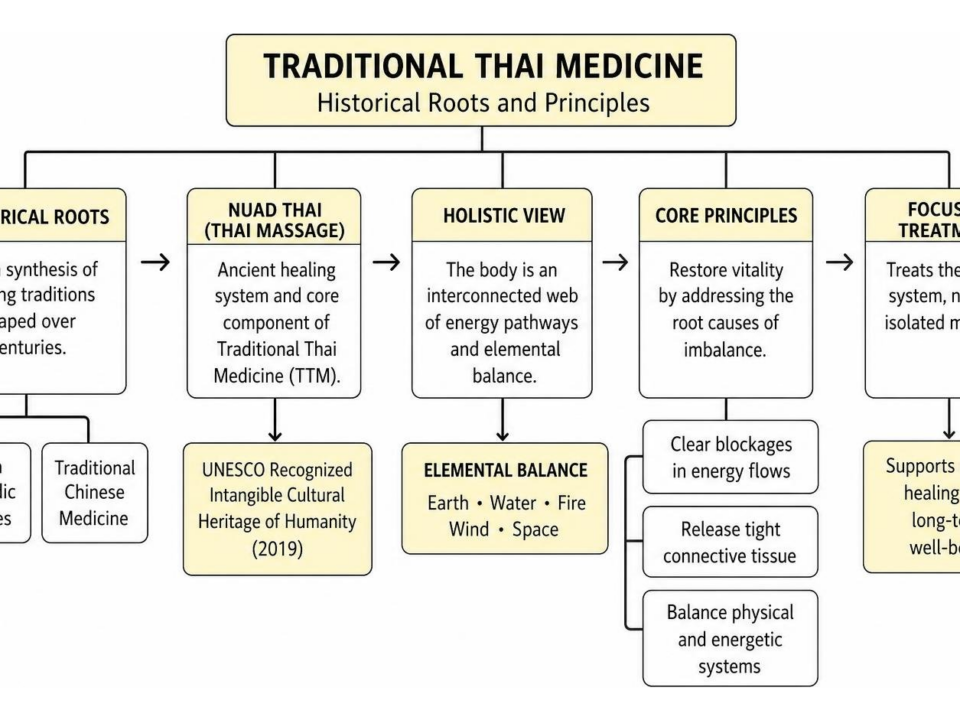 Traditional Thai Medicine historical roots and principles diagram