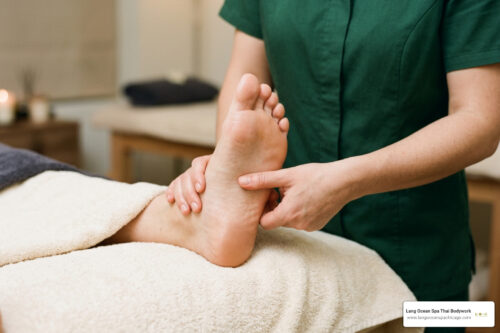 reflex points stimulation on the foot