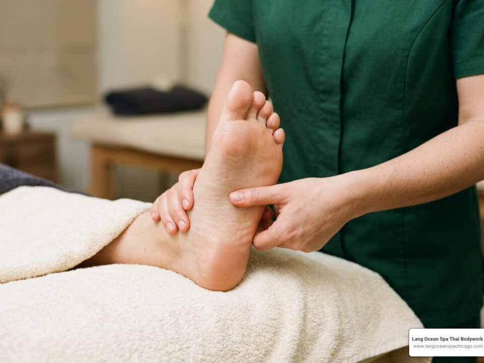 reflex points stimulation on the foot